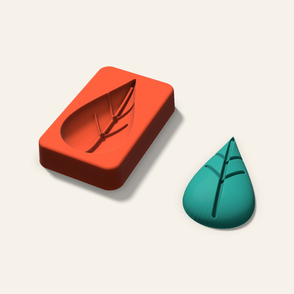 Leaf Freshie Mold, 3 Inch, 3D render