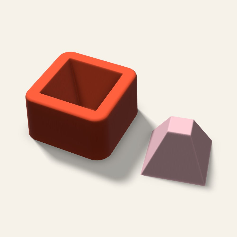 Flat Top Pyramid Soap Mold, 2 Inch, 3D render
