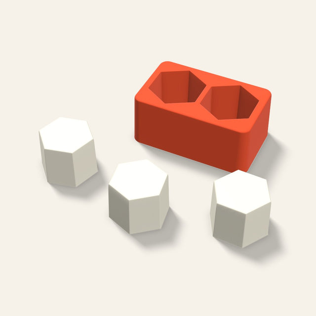 Hexagon Pillar Votive Candle Mold, 2 x 1.5 Inch, 2 Cavity, 3D render