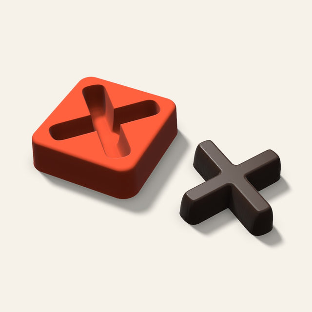 Letter X Mold, 2 Inch, 3D render