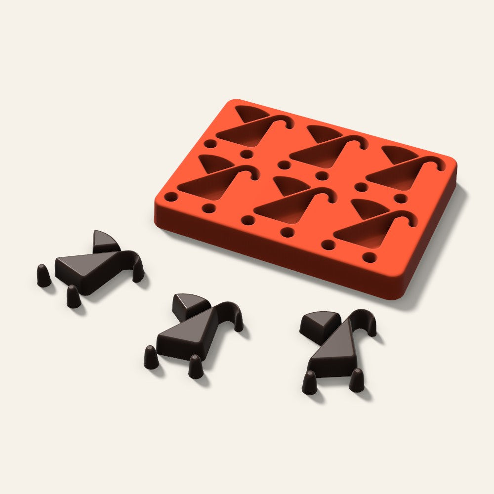 Stroller Chocolate Mold, 2 Inch, 6 Cavity, 3D render