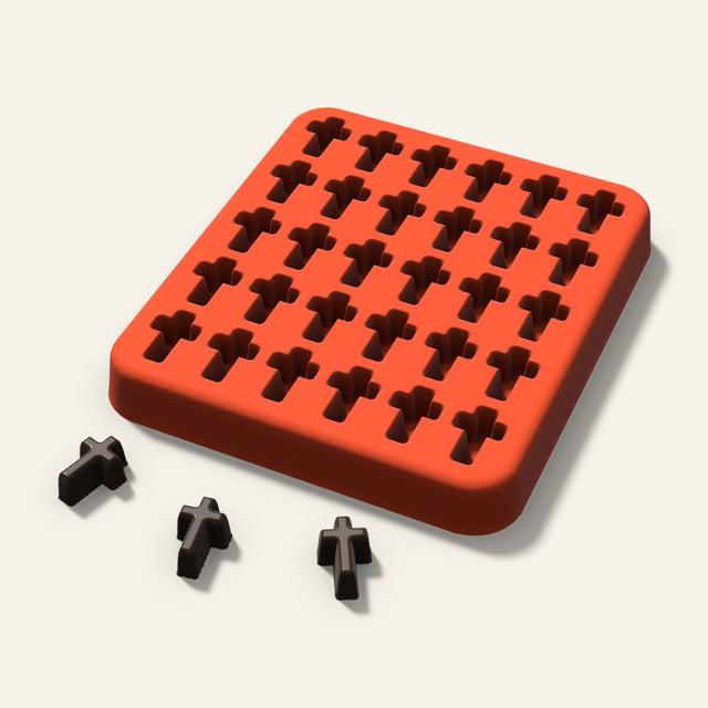 Cross Gummy Mold, 0.5 Inch, 30 Cavity, 3D render