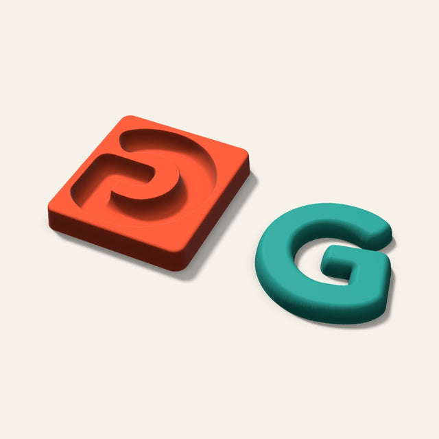 Letter G Freshie Mold, 4 Inch, 3D render