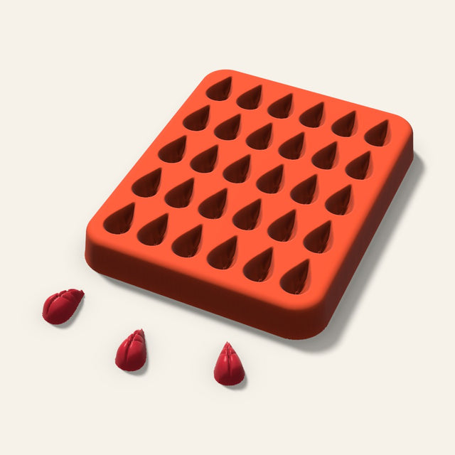 Leaf Gummy Mold, 0.5 Inch, 30 Cavity, 3D render
