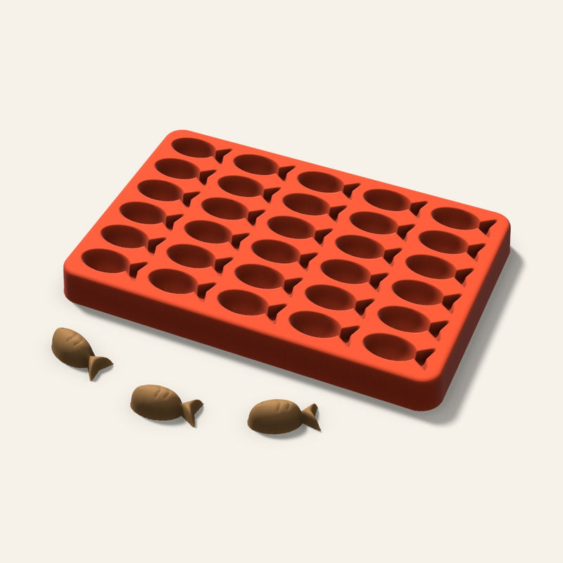 Fish Pet Treat Mold, 1 Inch, 30 Cavity
