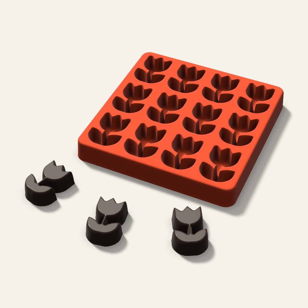 Rose Chocolate Mold, 1.5 Inch, 12 Cavity, 3D render