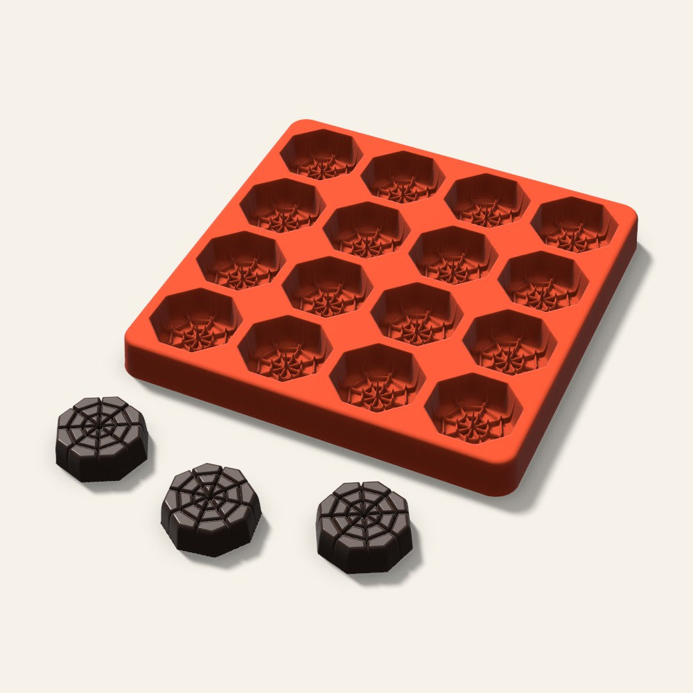 Spider Web Candy Mold, 1.25 Inch, 16 Cavity, 3D render