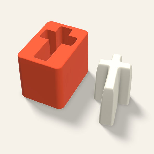Cross Candle Mold, 3 x 2.5 Inch, 3D render