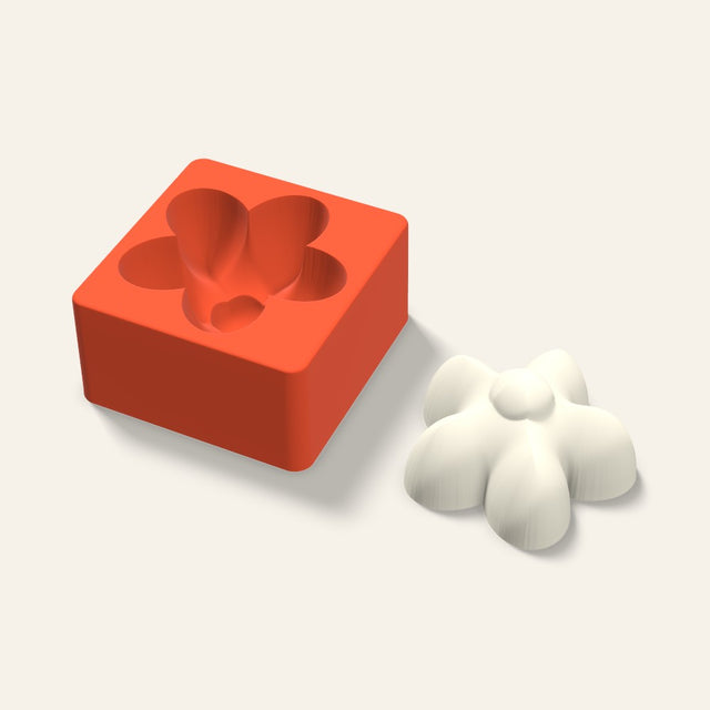 Flower Candle Mold, 4 x 2 Inch, 3D render