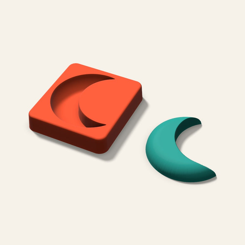 Crescent Moon Freshie Mold, 3 Inch