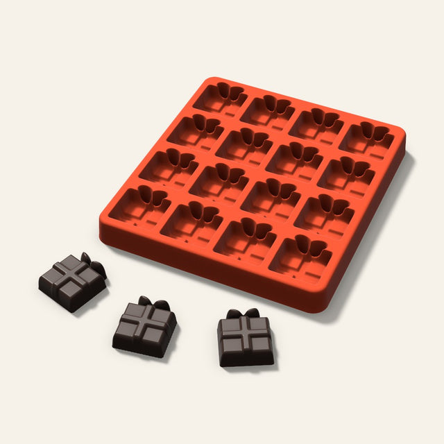 Gift Box Candy Mold, 1.25 Inch, 16 Cavity, 3D render