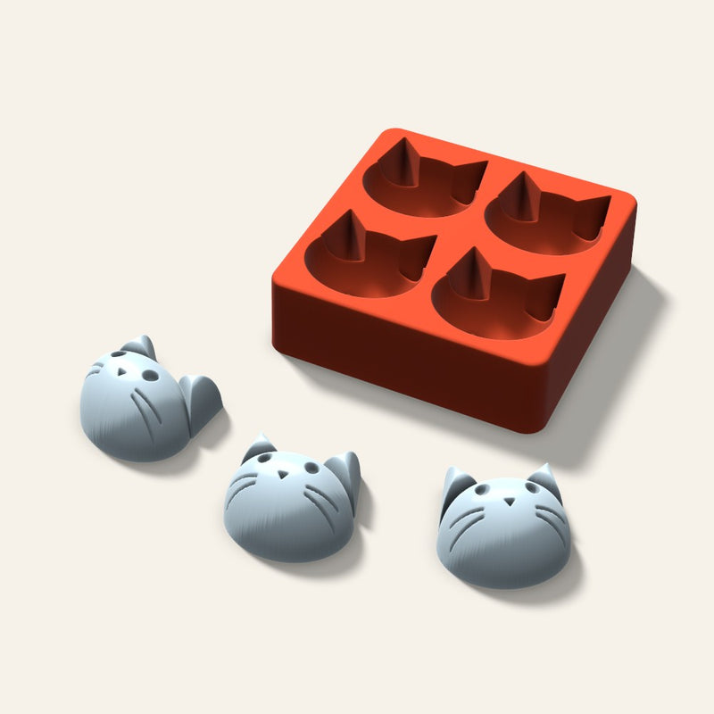 Cat Ice Mold, 2 Inch, 4 Cavity