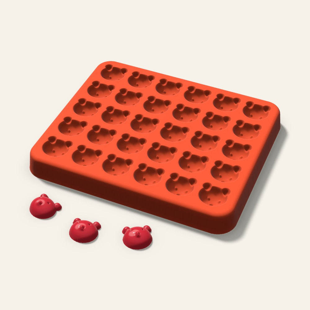 Pig Gummy Mold, 0.5 Inch, 30 Cavity, 3D render
