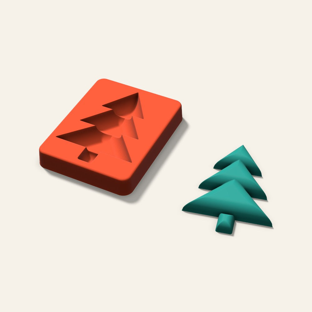 Christmas Tree Freshie Mold, 4 Inch, 3D render
