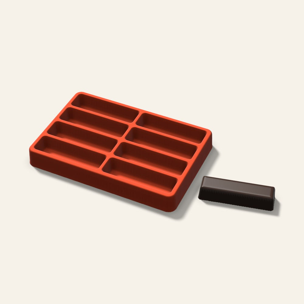 Candy Bar Mold, 3 Inch, 8 Cavity, 3D render