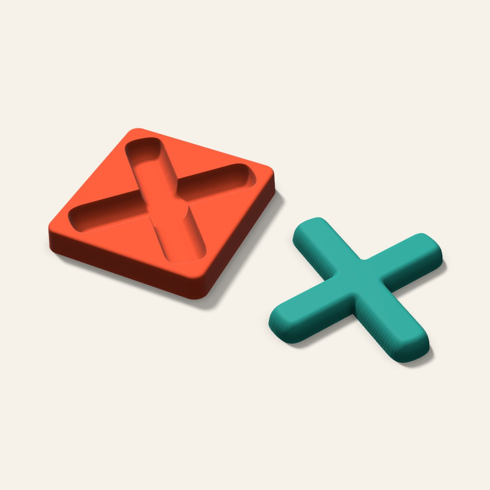 Letter X Freshie Mold, 4 Inch, 3D render