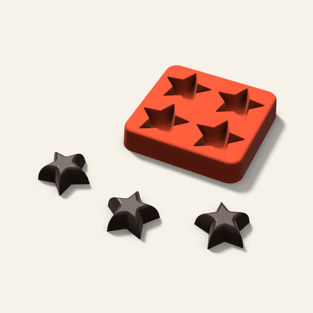 Star Candy Mold, 1.25 Inch, 4 Cavity, 3D render