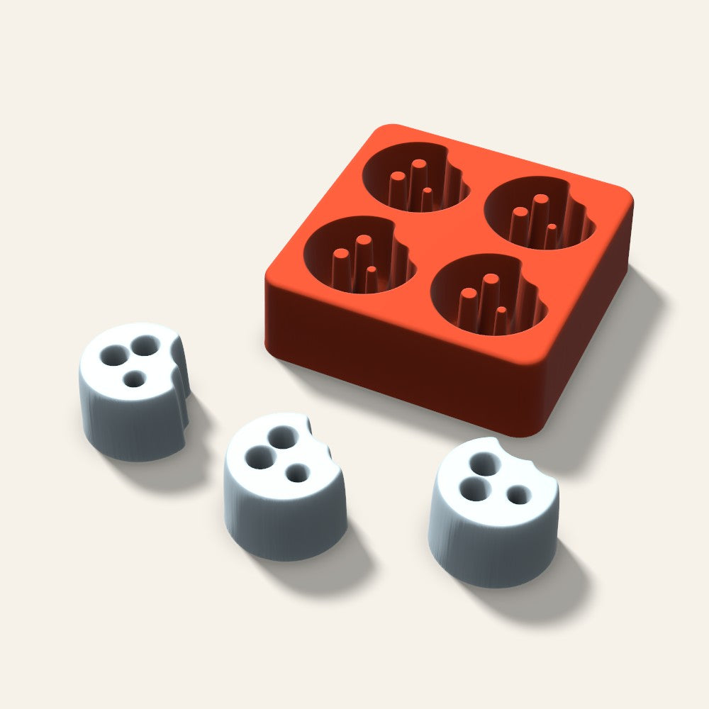Cookie Bite Ice Mold, 1.5 Inch, 4 Cavity, 3D render