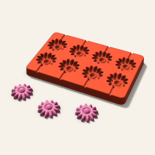 Daisy Lollipop Mold, 1.5 Inch, 8 Cavity, 3D render
