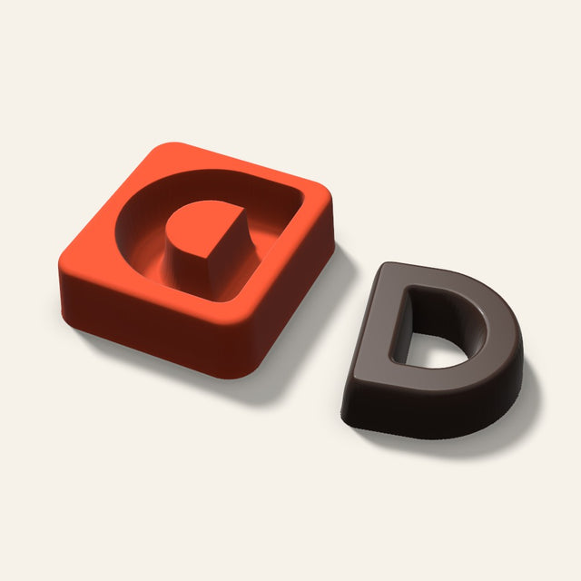 Letter D Mold, 2 Inch, 3D render