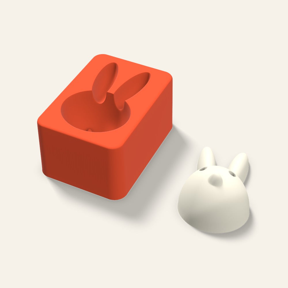 Bunny Candle Mold, 3 x 1.5 Inch, 3D render