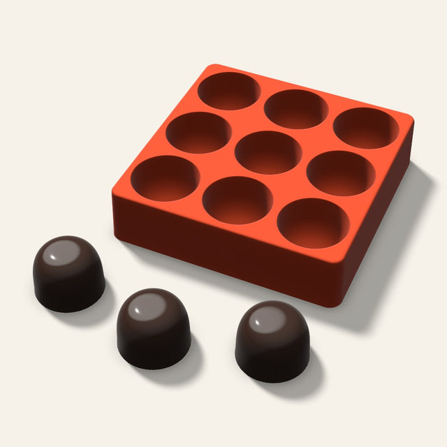 Gumdrop Chocolate Mold, 1.75 Inch, 9 Cavity, 3D render