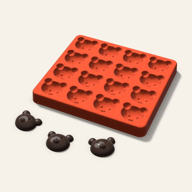 Bear Candy Mold, 1.25 Inch, 16 Cavity, 3D render
