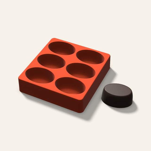 Oval Mini Cake Mold, 2.5 Inch, 6 Cavity, 3D render