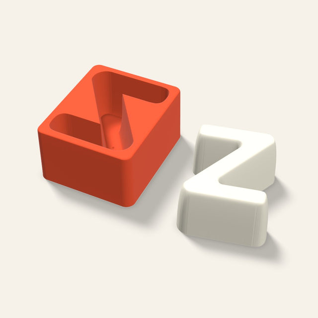Letter Z Candle Mold, 4 x 2 Inch, 3D render