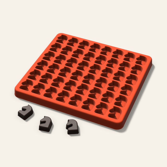 Chess Knight Gummy Mold, 0.75 Inch, 48 Cavity, 3D render
