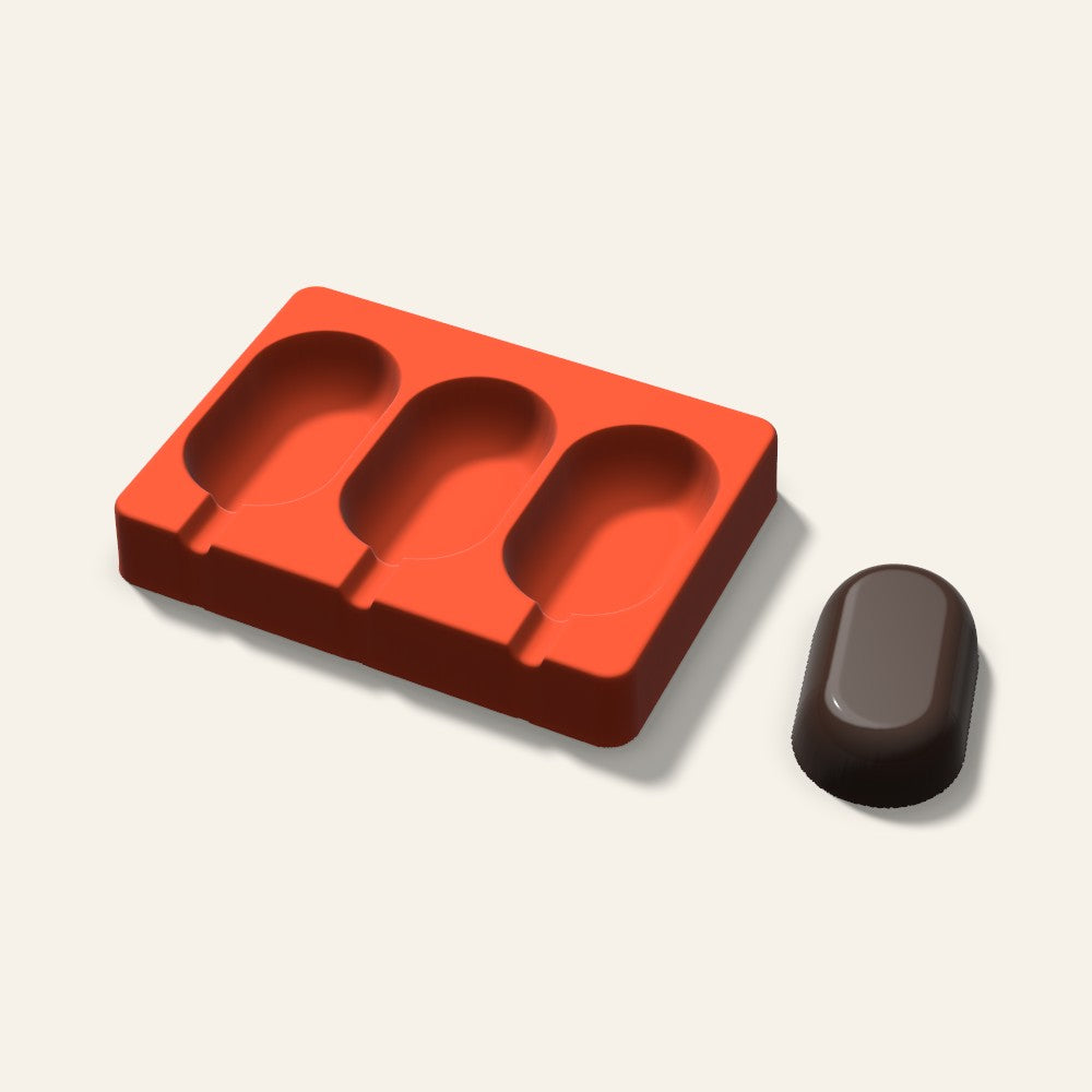 Cakesicle Mold, 3 Inch, 3 Cavity, 3D render