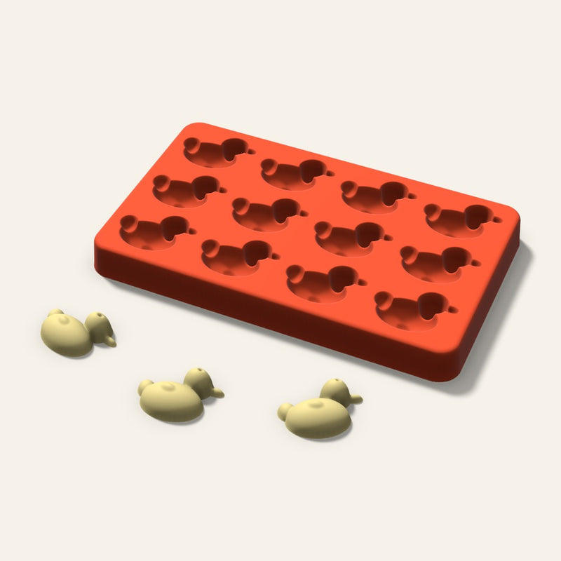 Duck Butter Pat Mold, 1.25 Inch, 12 Cavity