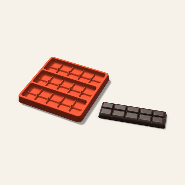 Slim Chocolate Bar Mold, 5 Inch, 3 Cavity, 3D render