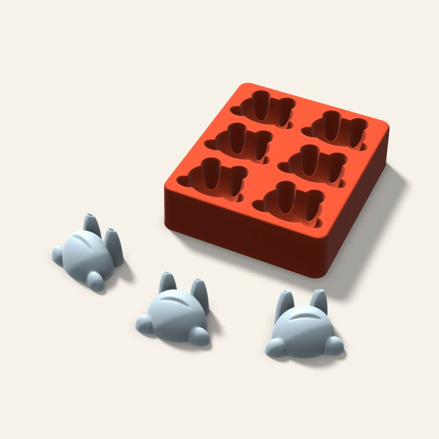 Frog Ice Mold, 2 Inch, 6 Cavity, 3D render