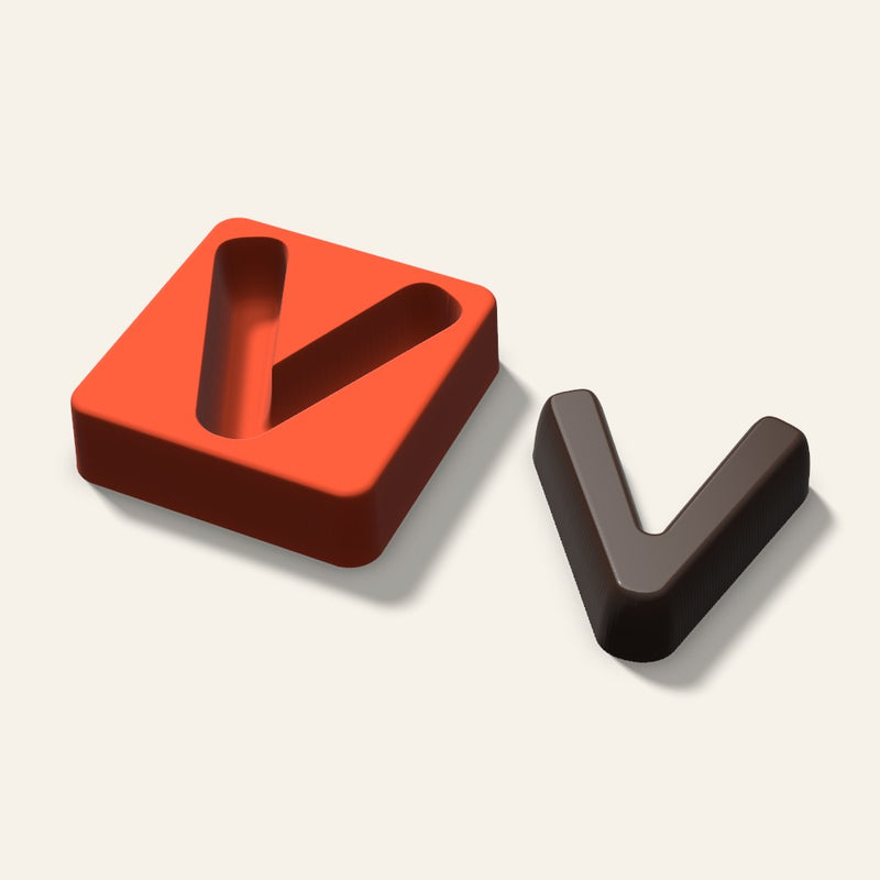 Letter V Mold, 3 Inch