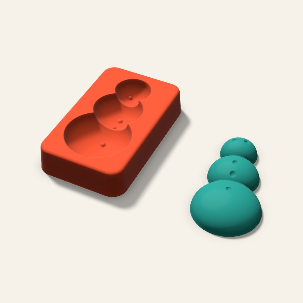 Snowman Freshie Mold, 3 Inch, 3D render