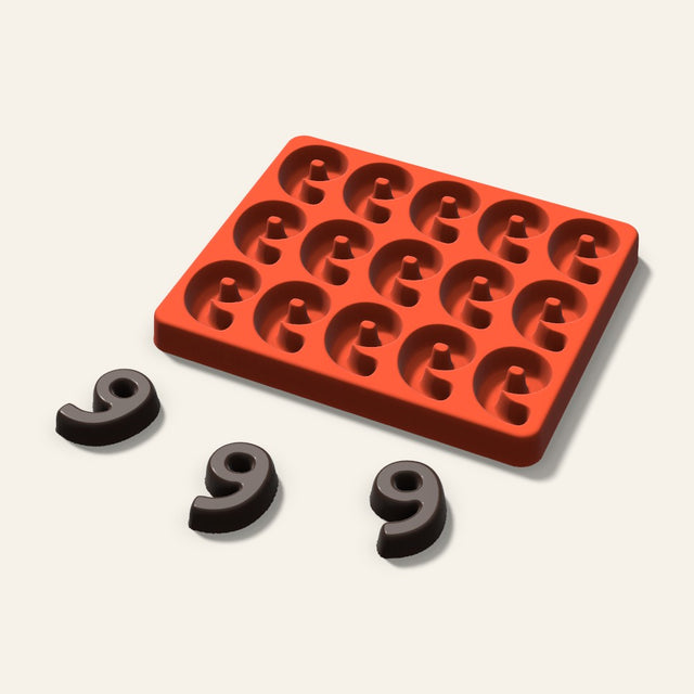 Number 9 Candy Mold, 1.5 Inch, 15 Cavity, 3D render