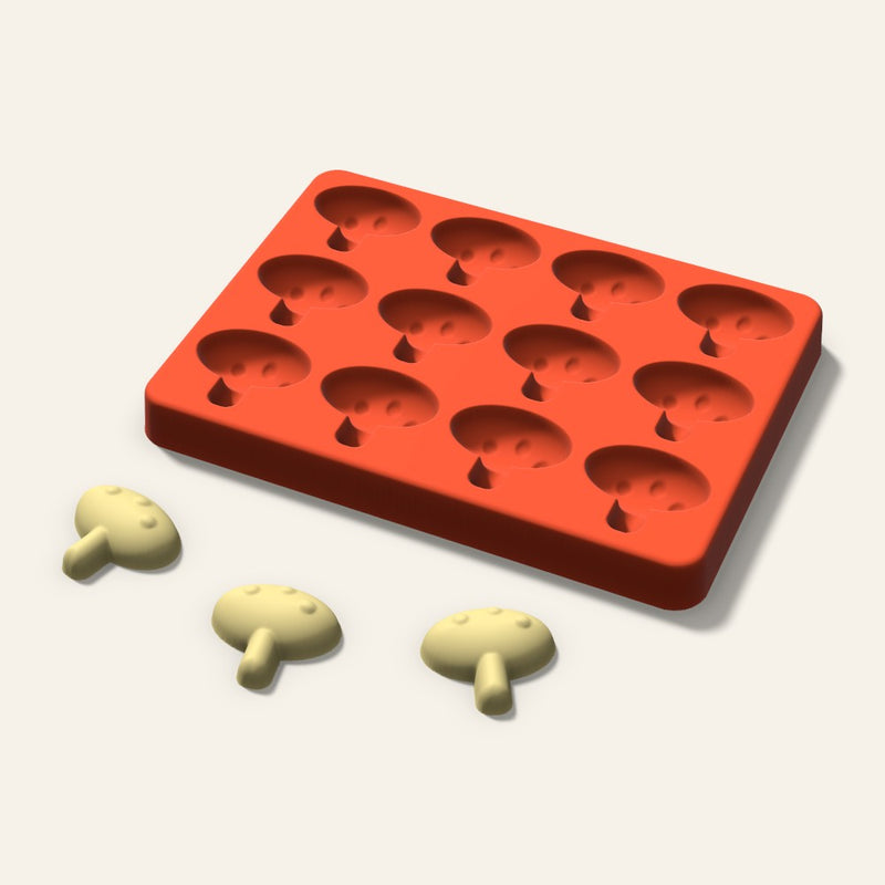Mushroom Butter Pat Mold, 1.25 Inch, 12 Cavity