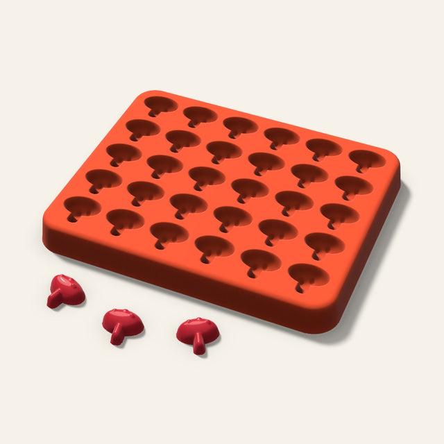 Mushroom Gummy Mold, 0.5 Inch, 30 Cavity, 3D render