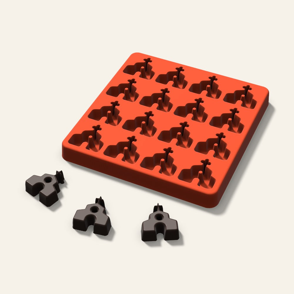 Church Candy Mold, 1.25 Inch, 16 Cavity, 3D render