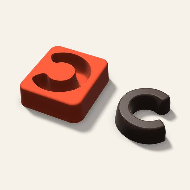 Letter C Mold, 2 Inch, 3D render
