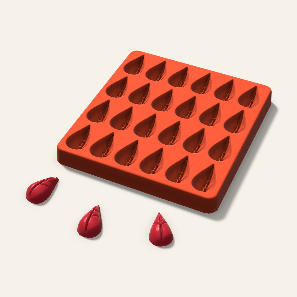 Leaf Candy Mold, 1.25 Inch, 24 Cavity, 3D render
