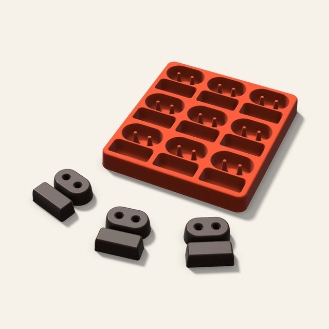 Robot Chocolate Mold, 1.75 Inch, 9 Cavity, 3D render