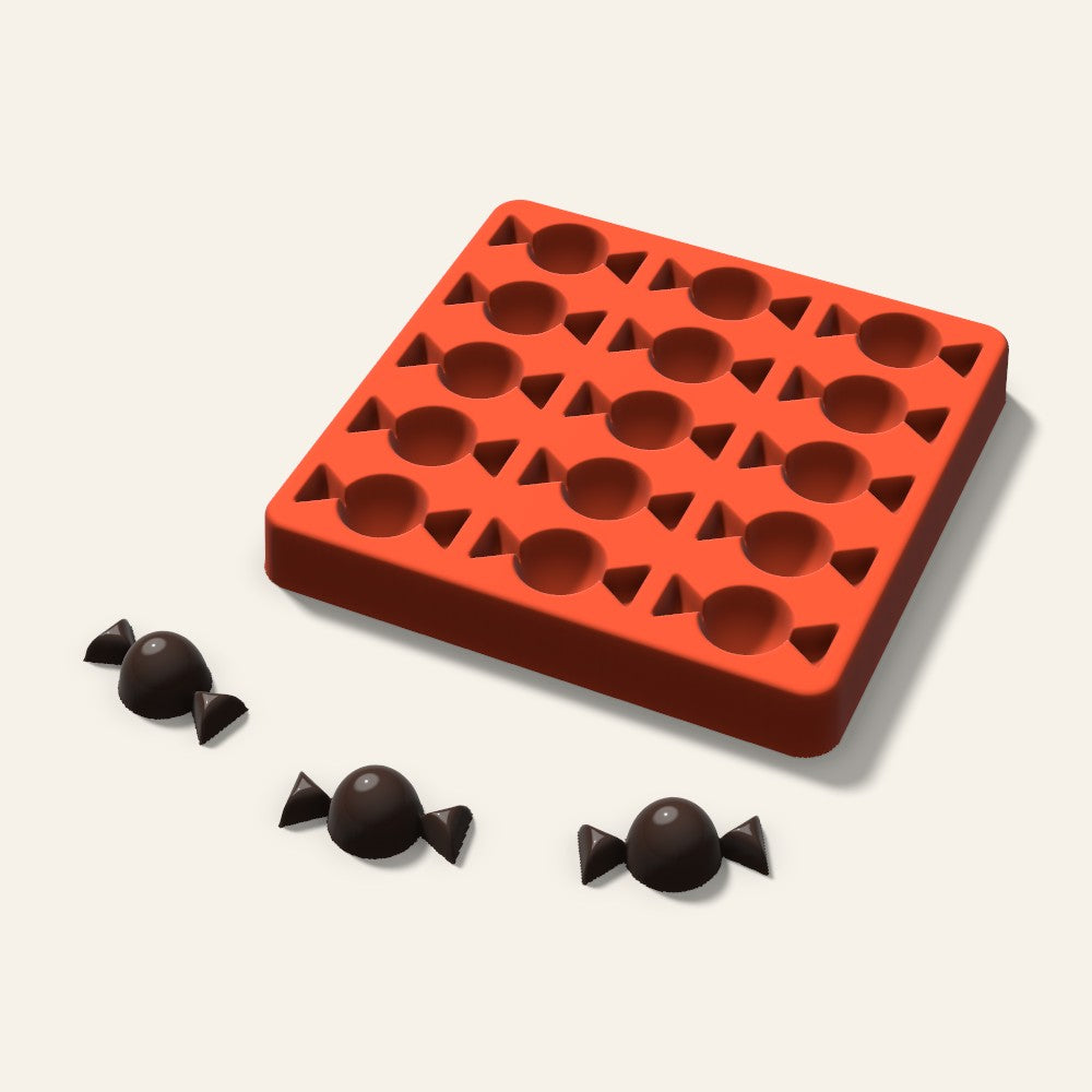 Wrapped Candy Chocolate Mold, 1.5 Inch, 15 Cavity, 3D render