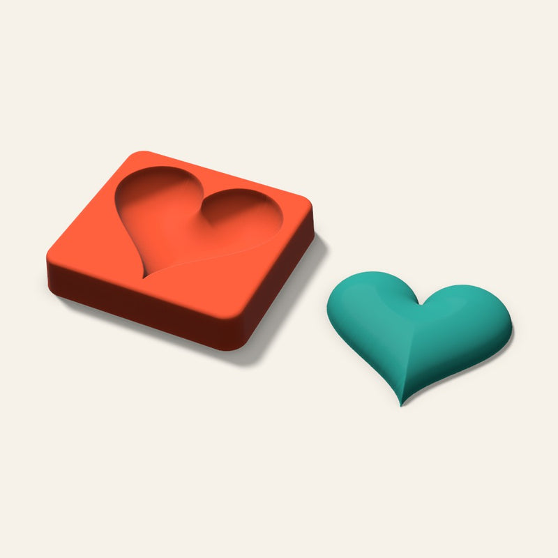 Puffy Heart Freshie Mold, 3 Inch