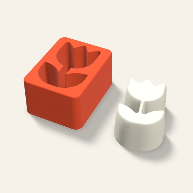 Rose Candle Mold, 3 x 1.5 Inch, 3D render