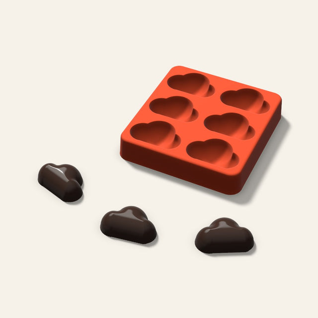 Cloud Chocolate Mold, 1.5 Inch, 6 Cavity, 3D render
