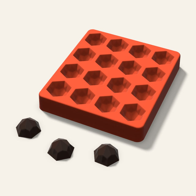 Hexagon Gem Chocolate Mold, 1.25 Inch, 16 Cavity, 3D render