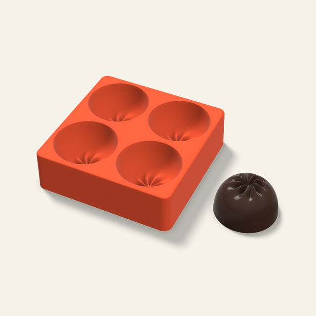Dumpling Cake Mold, 2.5 Inch, 4 Cavity, 3D render