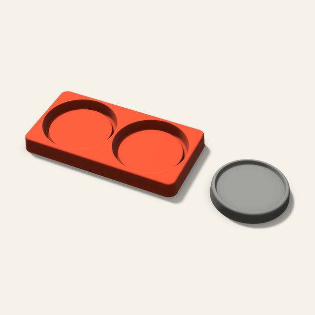 Round Concrete Coaster Mold, 3 Inch, 2 Cavity, 3D render